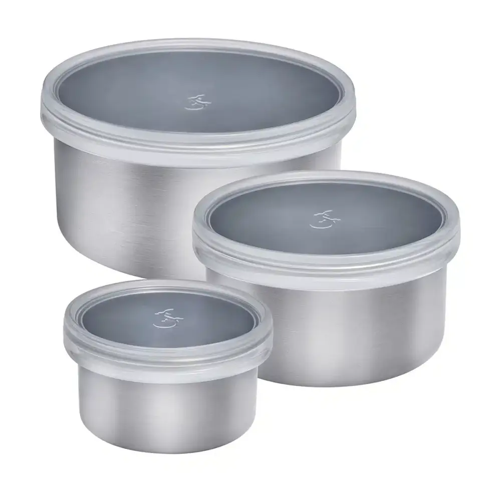 סט שלוש קופסאות נירוסטה קומפקטיות עם מכסי סיליקון אטומים - LURCH