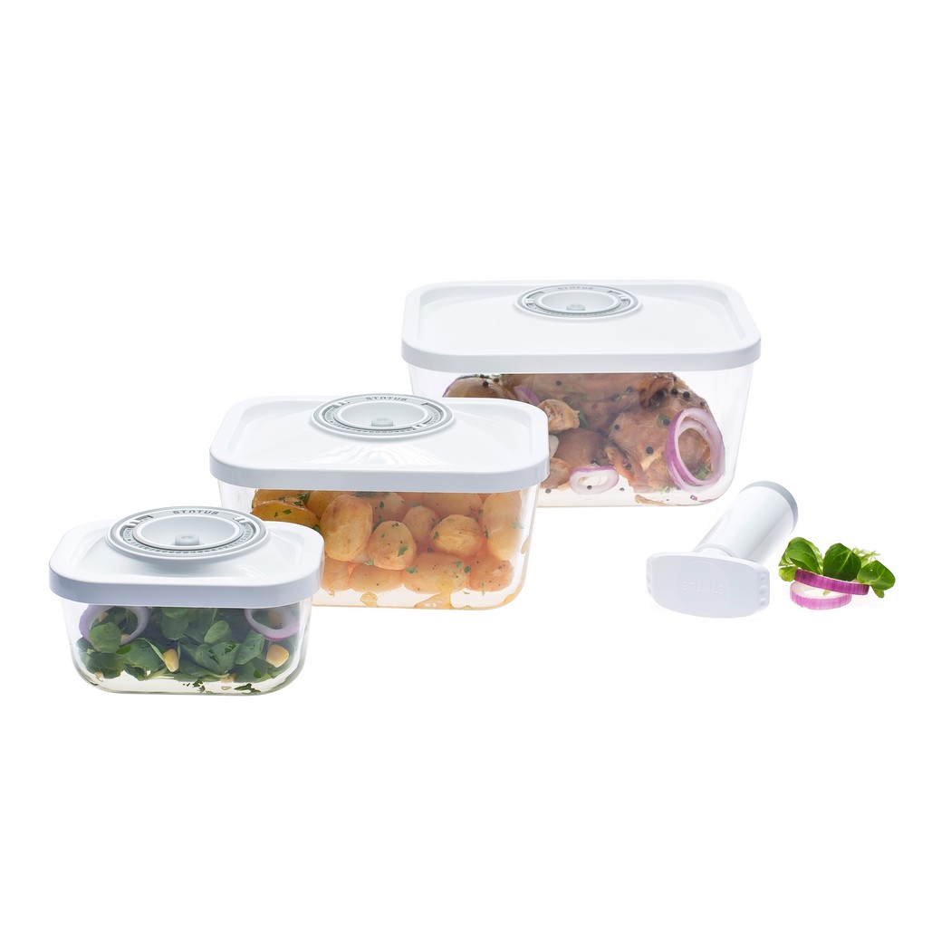 סט קופסאות זכוכית לאחסון מזון בוואקום עמוק מבית Status – תמונה 2