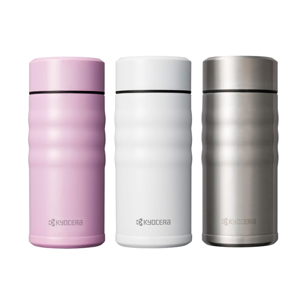 כוס תרמית קרמית אישית 350 מ"ל עם מכסה מתברג - Kyocera