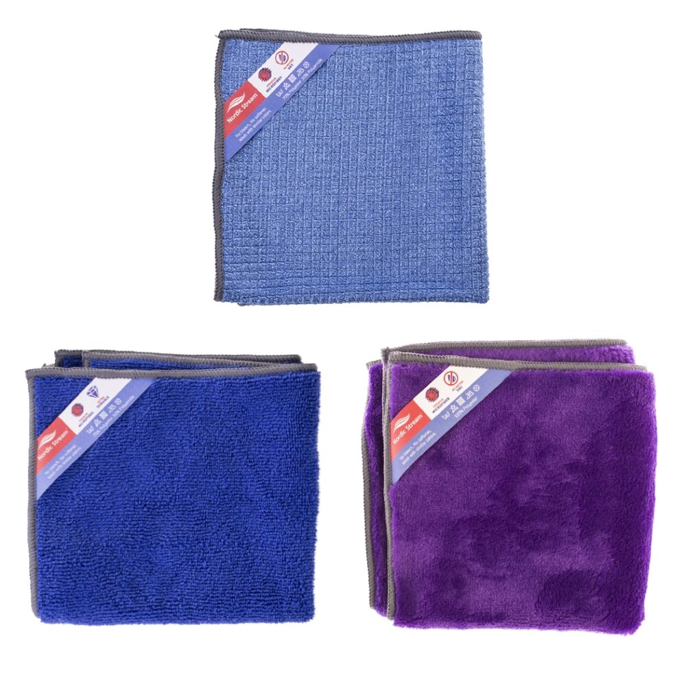 סט מטליות מיקרופייבר איכותיות בגודל 30X30 ס"מ - Nordic Stream