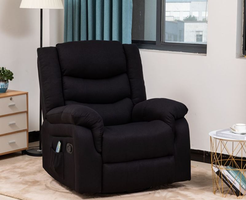 כורסאת מסאז בד אגאדיר דגם לונה פרימיום שחור