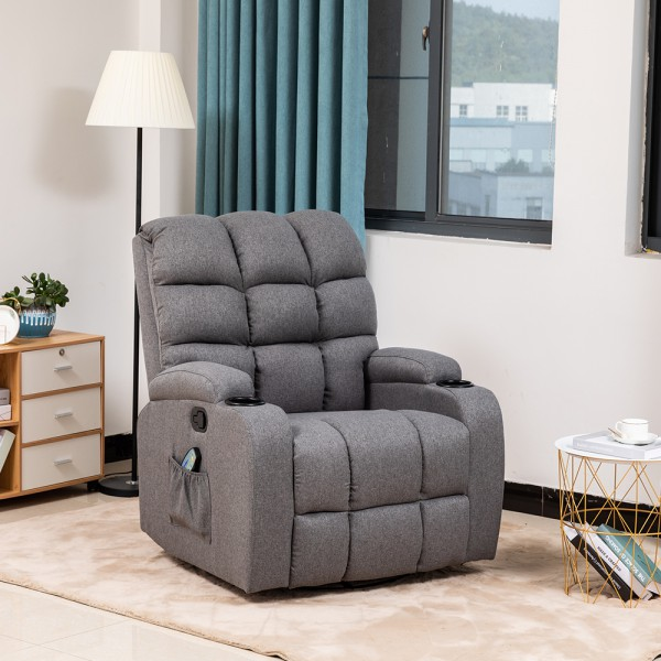 כורסאת מסאז בד אגאדיר קפיטונז’ דגם קומפורט פרימיום אפור