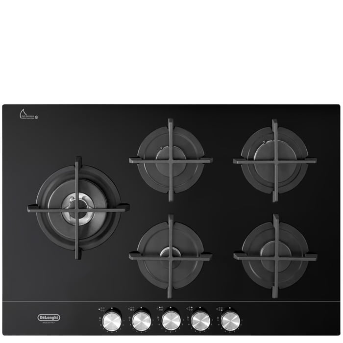 כיריים גז DELONGHI DGH4175GN עם משטח זכוכית קרמית וחיישני בטיחות דליפה