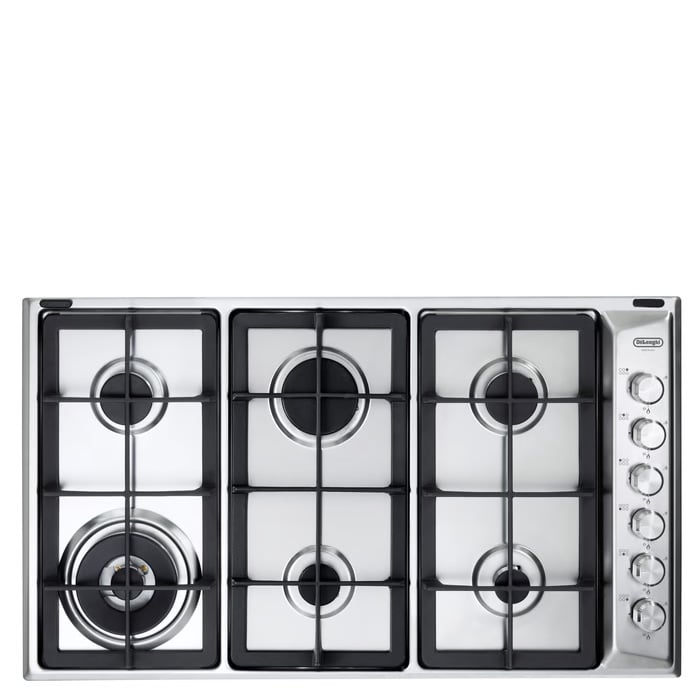 כיריים גז נירוסטה DELONGHI DGH3390CX עם שישה מבערים בעיצוב יוקרתי