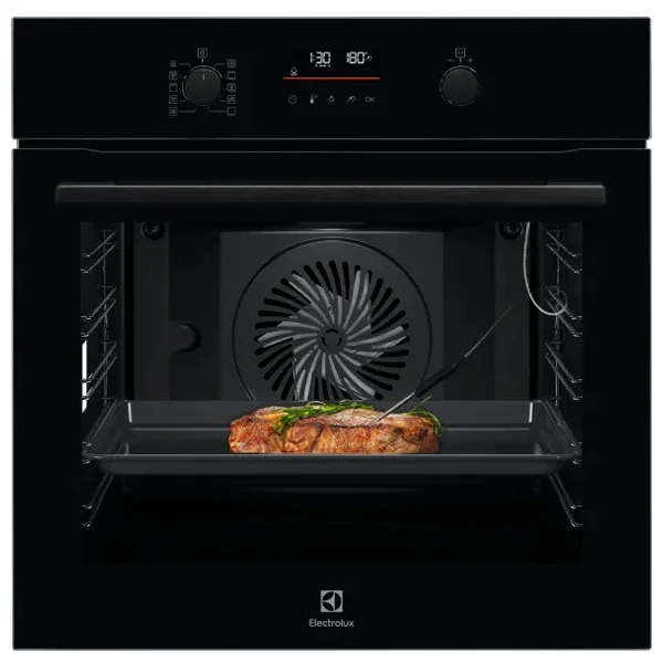 תנור בילד-אין זכוכית שחורה ELECTROLUX EOP7422K עם ניקוי עצמי פירוליטי וחיישן מזון