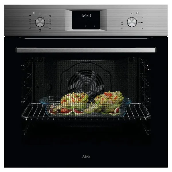 תנור אפייה בילד-אין נירוסטה AEG ABU51201M עם תא אפייה XXL