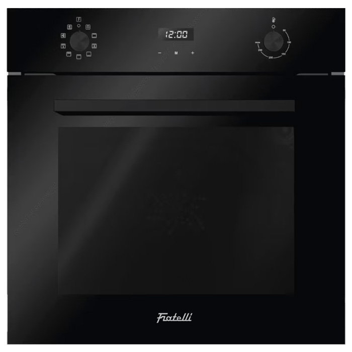 תנור אפיה שחור בילד אין FRATELLI FRO-6060AN100 עם קיבולת 73 ליטר