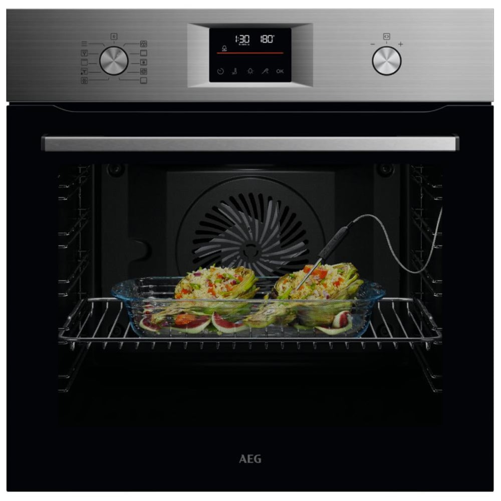 תנור בנוי נירוסטה AEG ABS65421M עם תא אפייה ™XXL MAXIKLASSE™