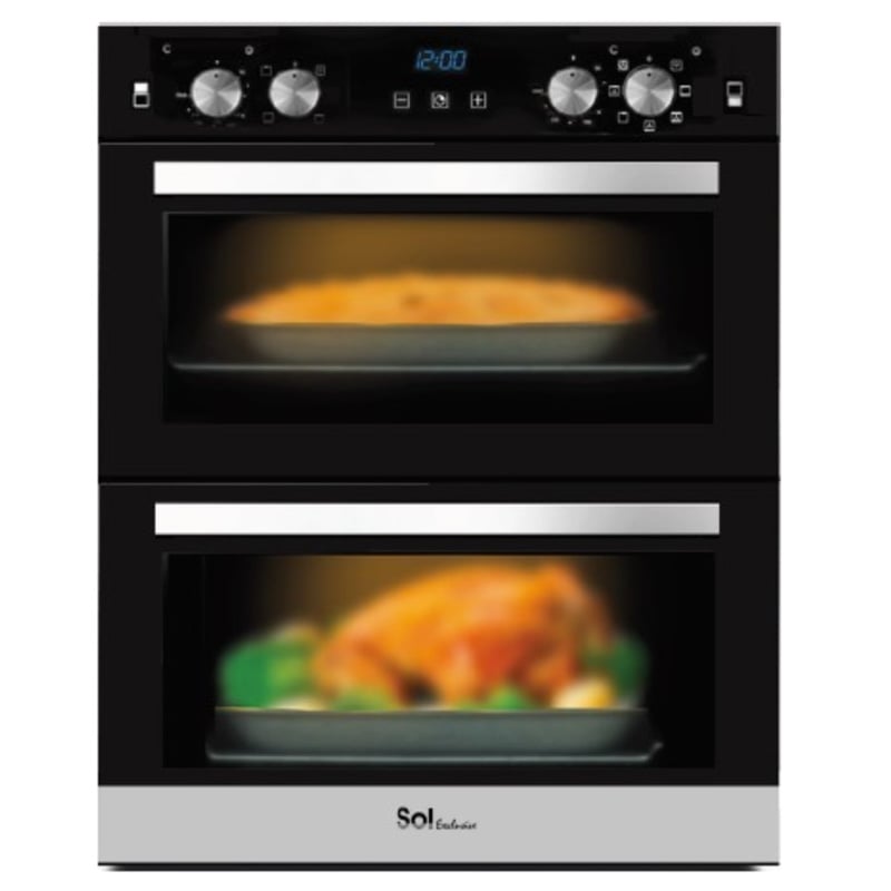 תנור דו תאי הלכתי שחור SOL TH-828 עם מערכת טורבו אקטיבי