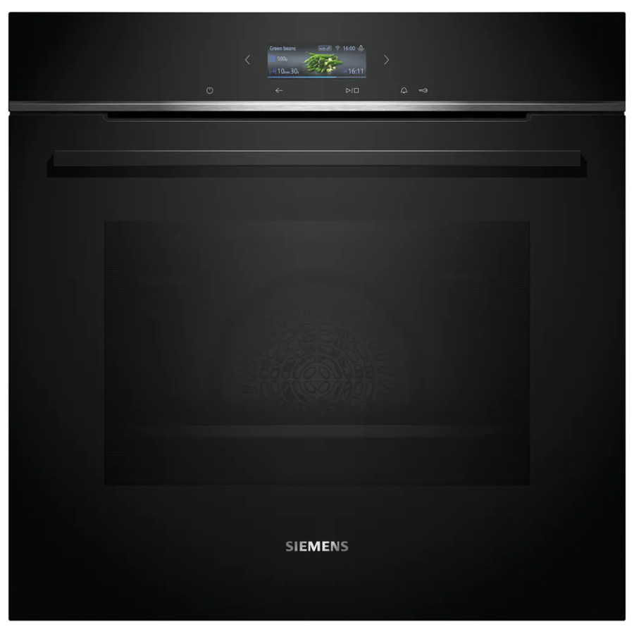 ⁦שליטה קולית וניקוי מהיר עם humidClean Plus - תנור Siemens iQ700 HB734G1B1⁩