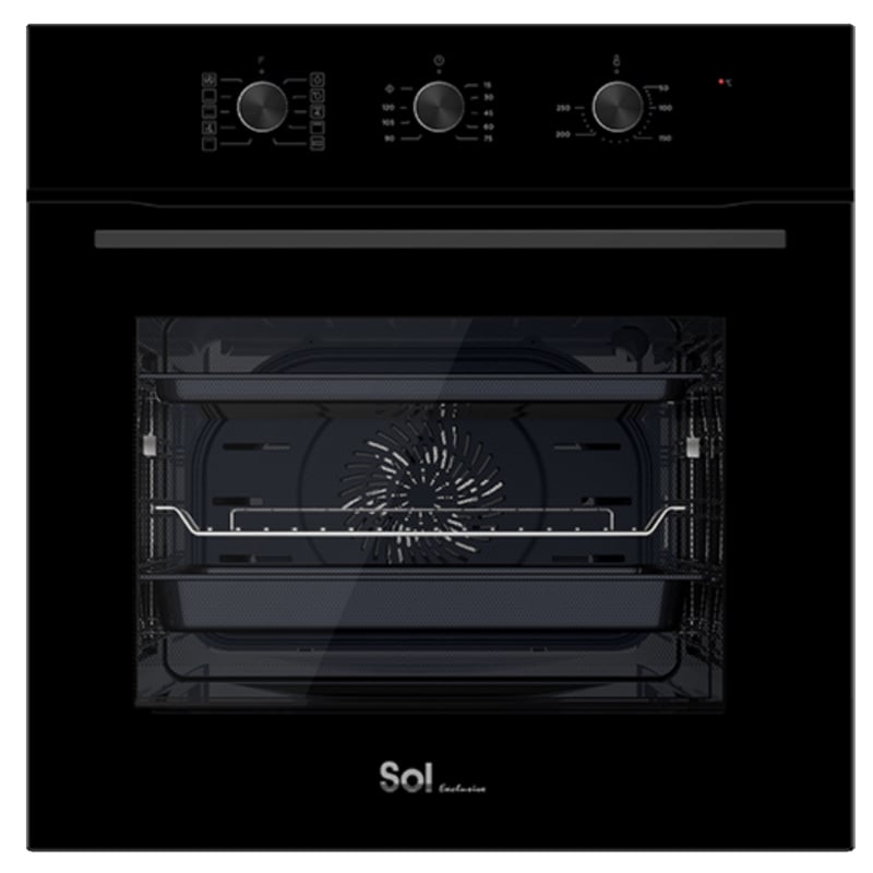 תנור בילד אין SOL HO-9901B שחור עם תא בנפח 70 ליטר ועיצוב מתקדם