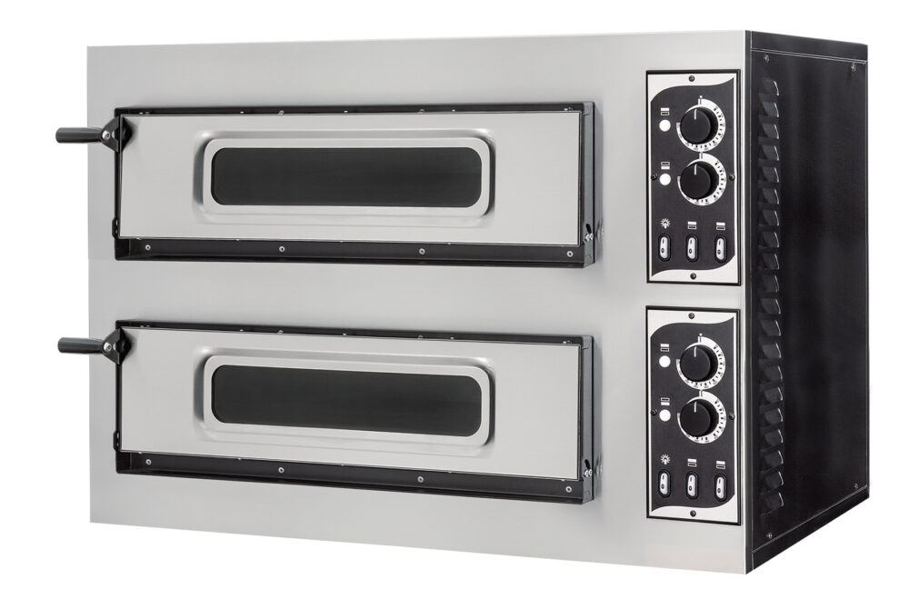 תנור פיצה דו תאי 60X50 ס"מ, דגם מחוזק 8KW עם 4 טרמ' - ת. PRISMA איטליה(254T)