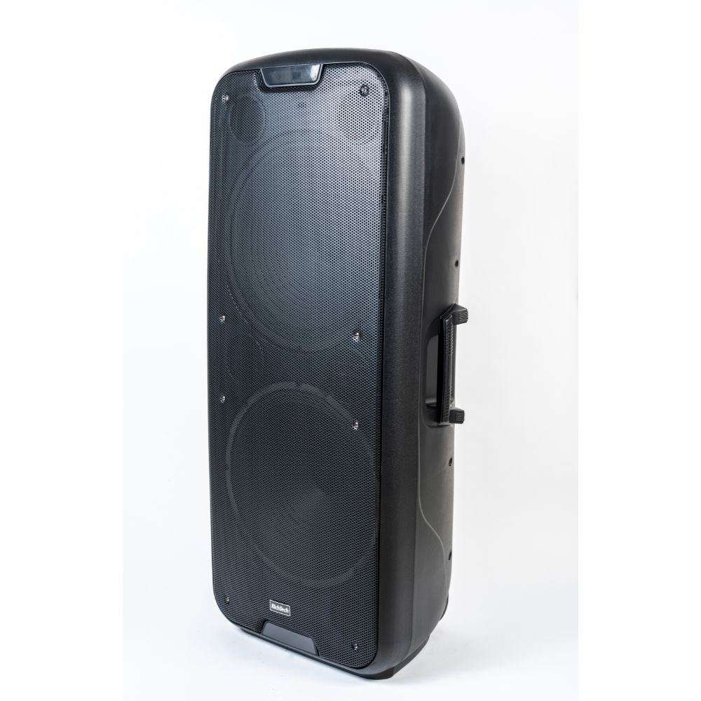 בידורית ניידת RichTech STUDIO 215 עם שני וופרים ומיקרופונים אלחוטיים - קונקטור