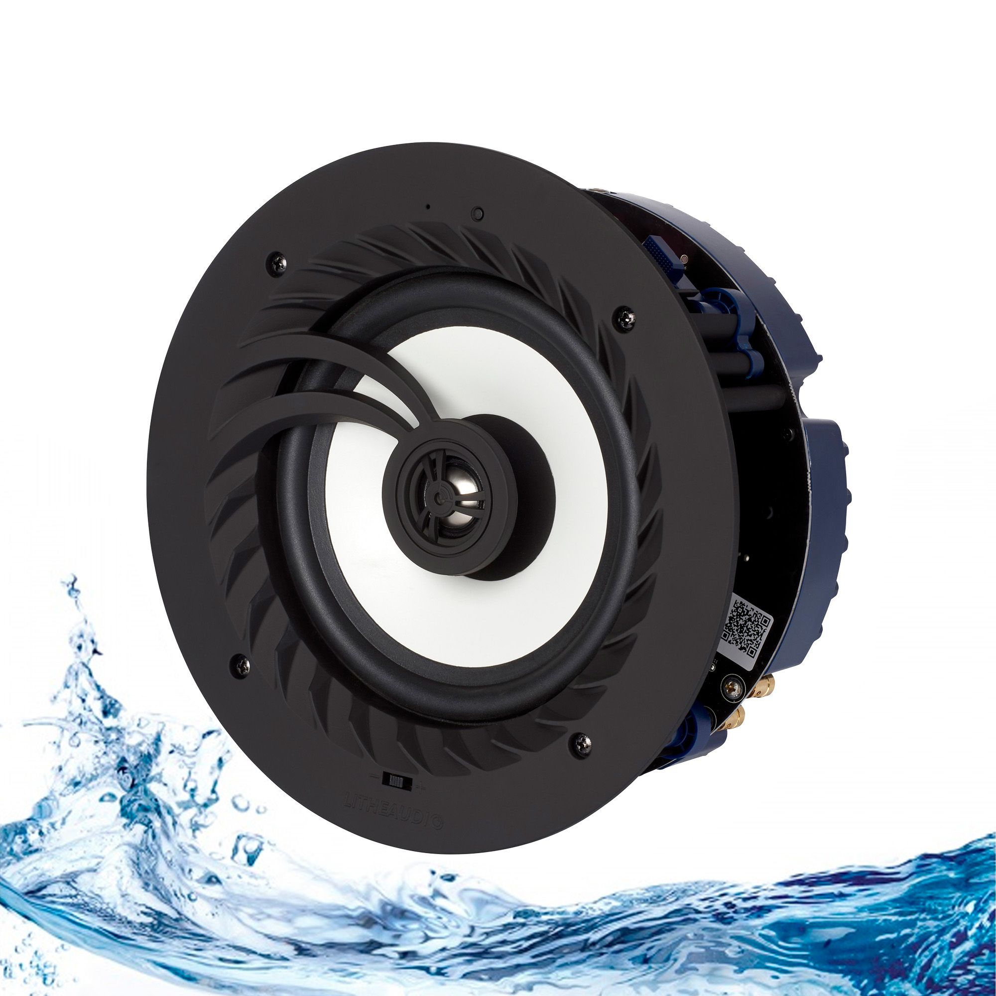 זוג רמקולים אלחוטיים Lithe Audio 6.5" עמידים במים לתקרה - קונקטור – תמונה 2