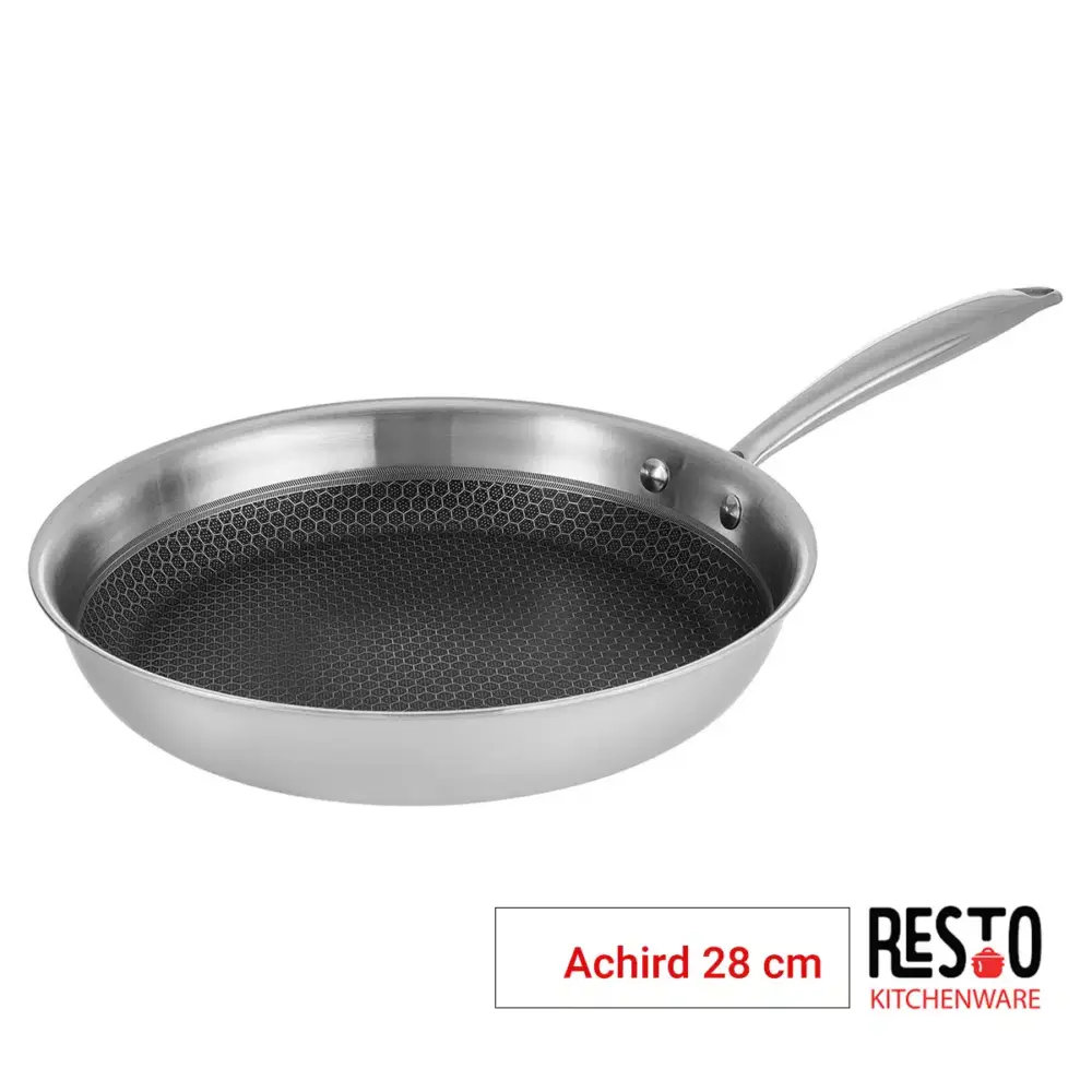 מחבת נירוסטה 28 ס"מ Achird סדרת Resto תלת־שכבתי נון סטיק - New Horizon