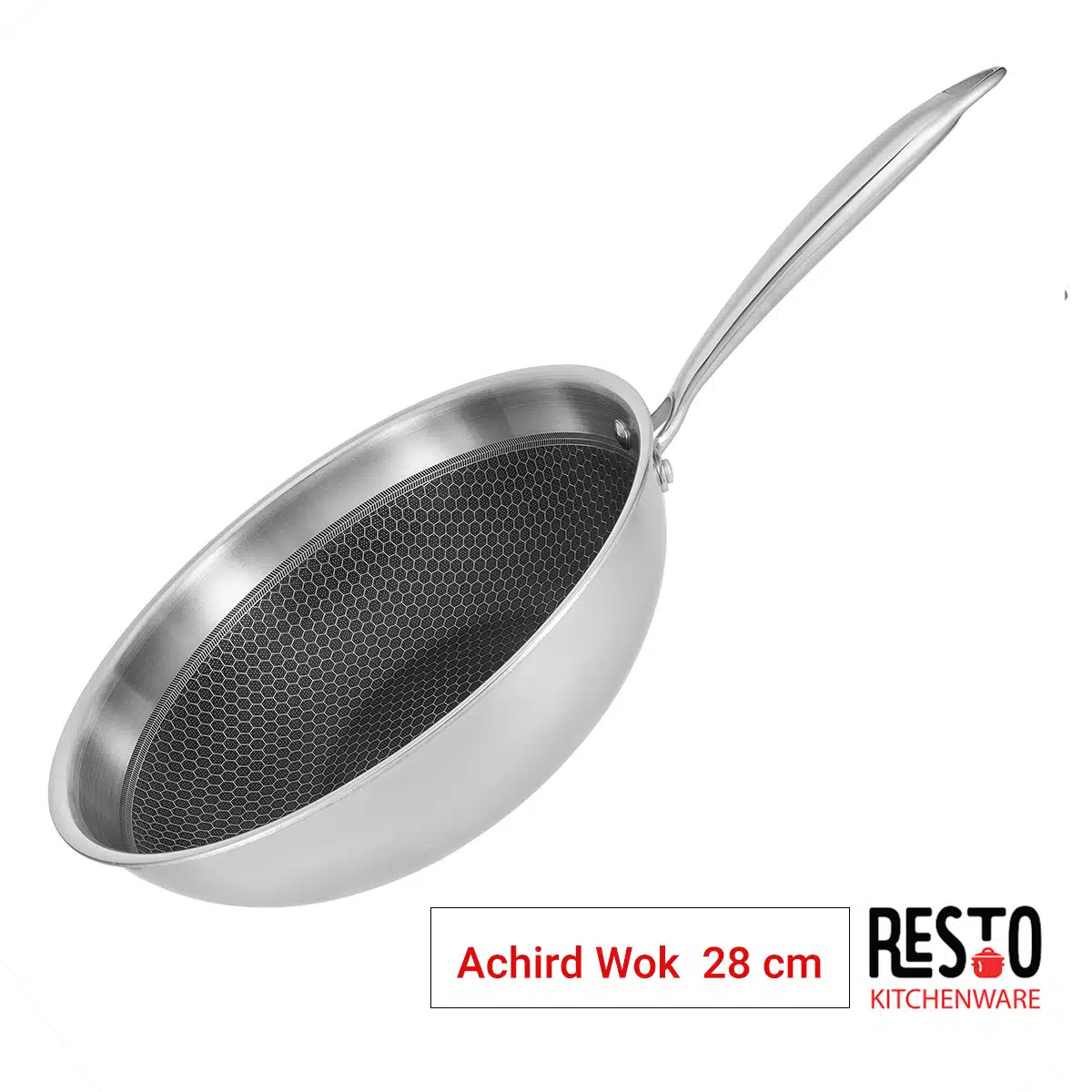ווק נירוסטה 28 ס"מ Achird סדרת Resto ציפוי נון סטיק - New Horizon