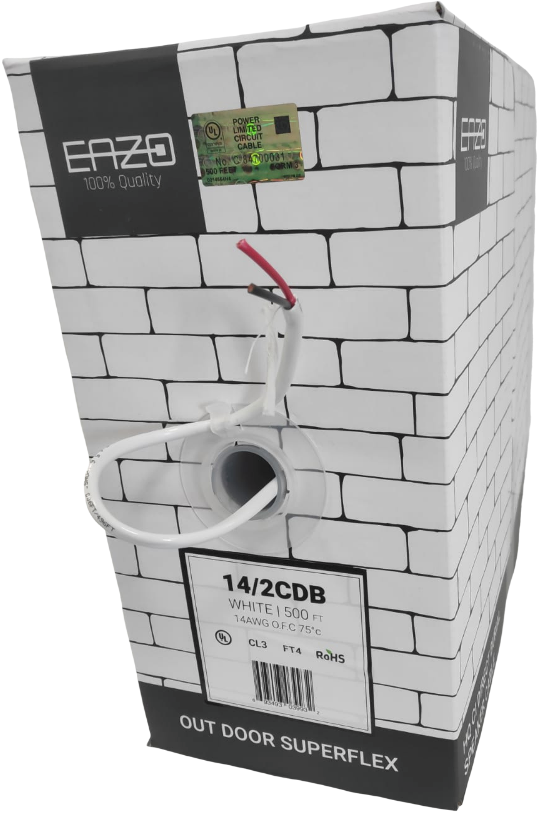 כבל רמקול מוגן מים EAZO 14-2CDB עם נחושת OFC לתנאי חוץ - קונקטור