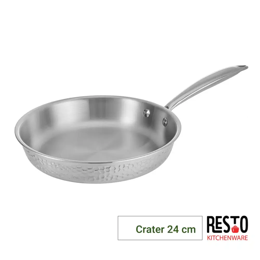 מחבת נירוסטה 24 ס"מ TRI-PLY סדרת Resto להתאמה אינדוקציה - New Horizon