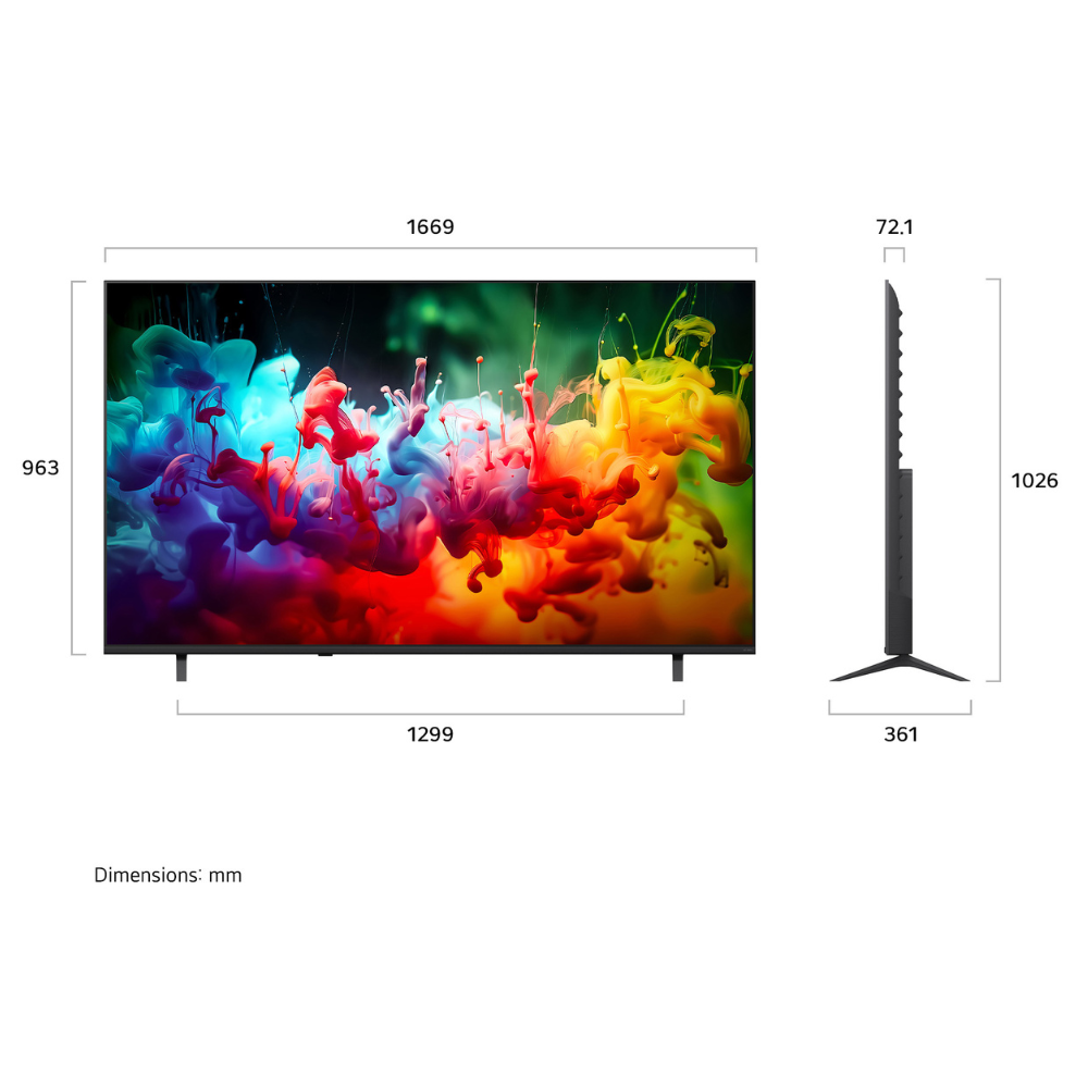 טלוויזיה חכמה 75 אינץ' LG QNED MiniLED 75QNED72B6T עם תמיכה ב-4K ו-HDR 10 – תמונה 3