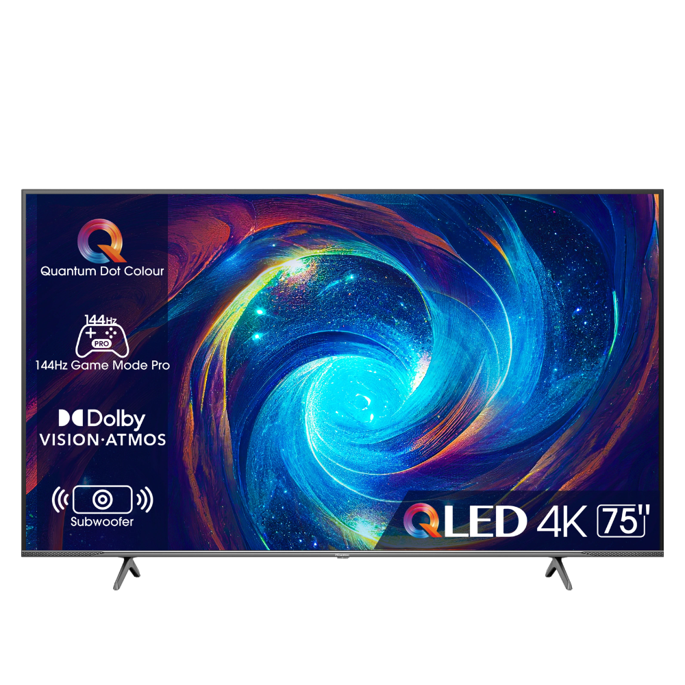 טלוויזיה 75 אינץ' HISENSE 75E7KQ PRO עם קצב רענון 144Hz VRR