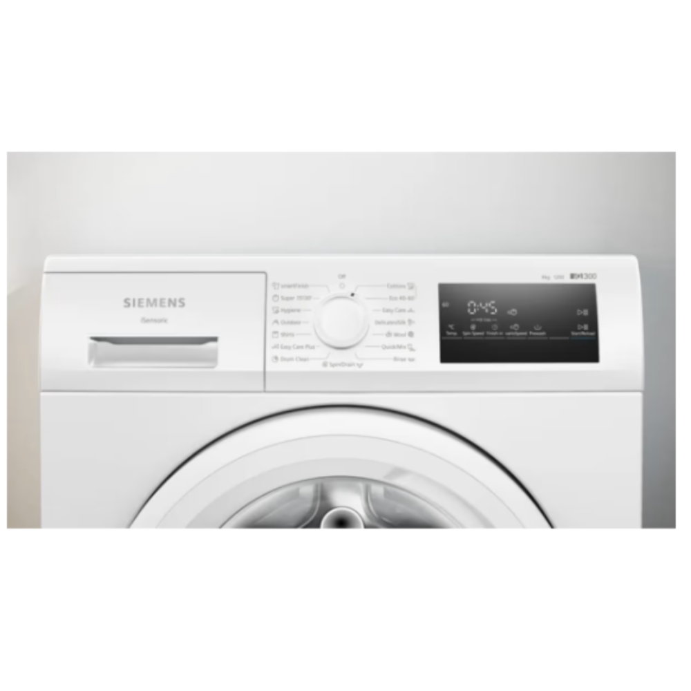 מכונת כביסה פתח חזית SIEMENS WM12N158IL עם קיבולת 8 ק"ג ומנוע iQdrive שקט – תמונה 2