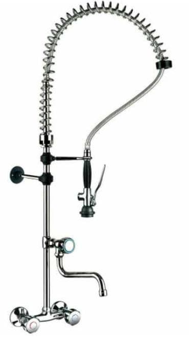 ברז מטבח תעשייתי איטלקי מתקדם מדגם MONOFORD RUBINETTO עם צינור יציאה מהקיר
