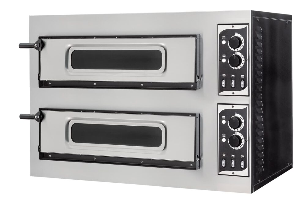 תנור פיצה דגם משופר עם שני תאים בגודל 60X50 ס"מ, 8KW ו-4 טרמוסטטים - מתוצרת PRISMA איטליה (254T)