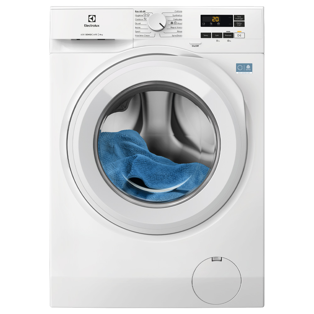 מכונת כביסה Electrolux EF61823BM 8 ק"ג עם מערכת SensiCare לחיסכון באנרגיה