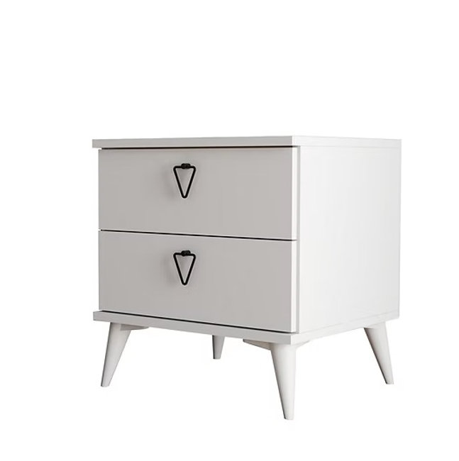 שידת לילה 2 מגירות לבן - Versa-Ce 3634 WHITE – תמונה 4