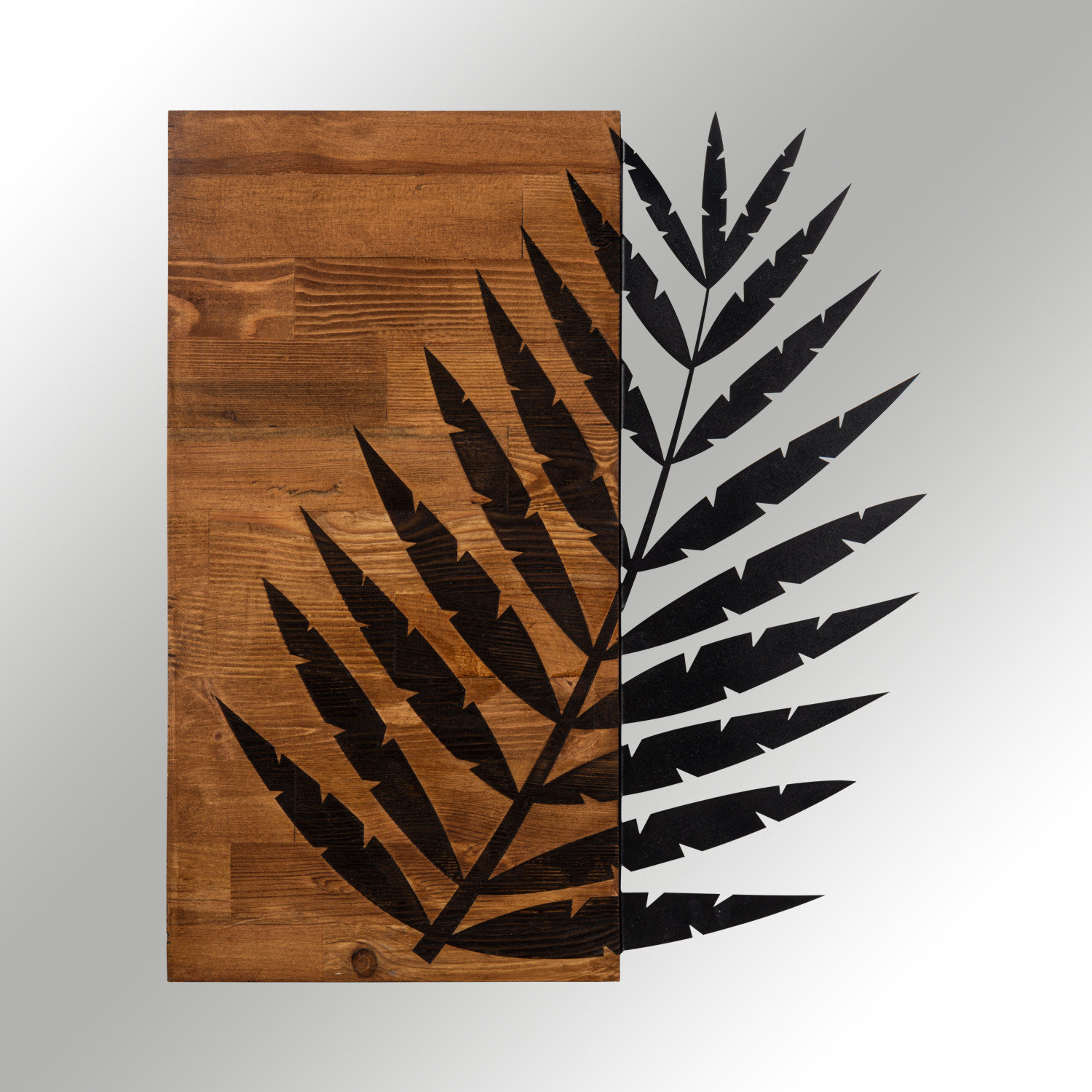 Leaf3 Metal Decor - אקססורי עץ לקיר - צבע שחור אגוז - משלוח חינם – תמונה 5