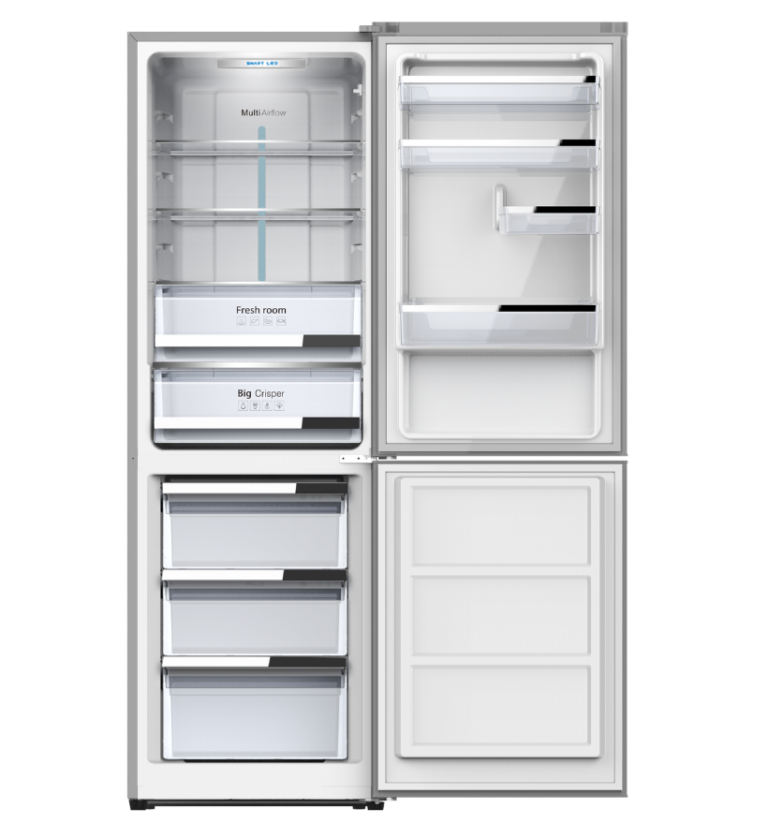 מקרר מקפיא תחתון 320 ליטר NO FROST נירוסטה מושחרת דגם FJ-NF374DX – תמונה 3