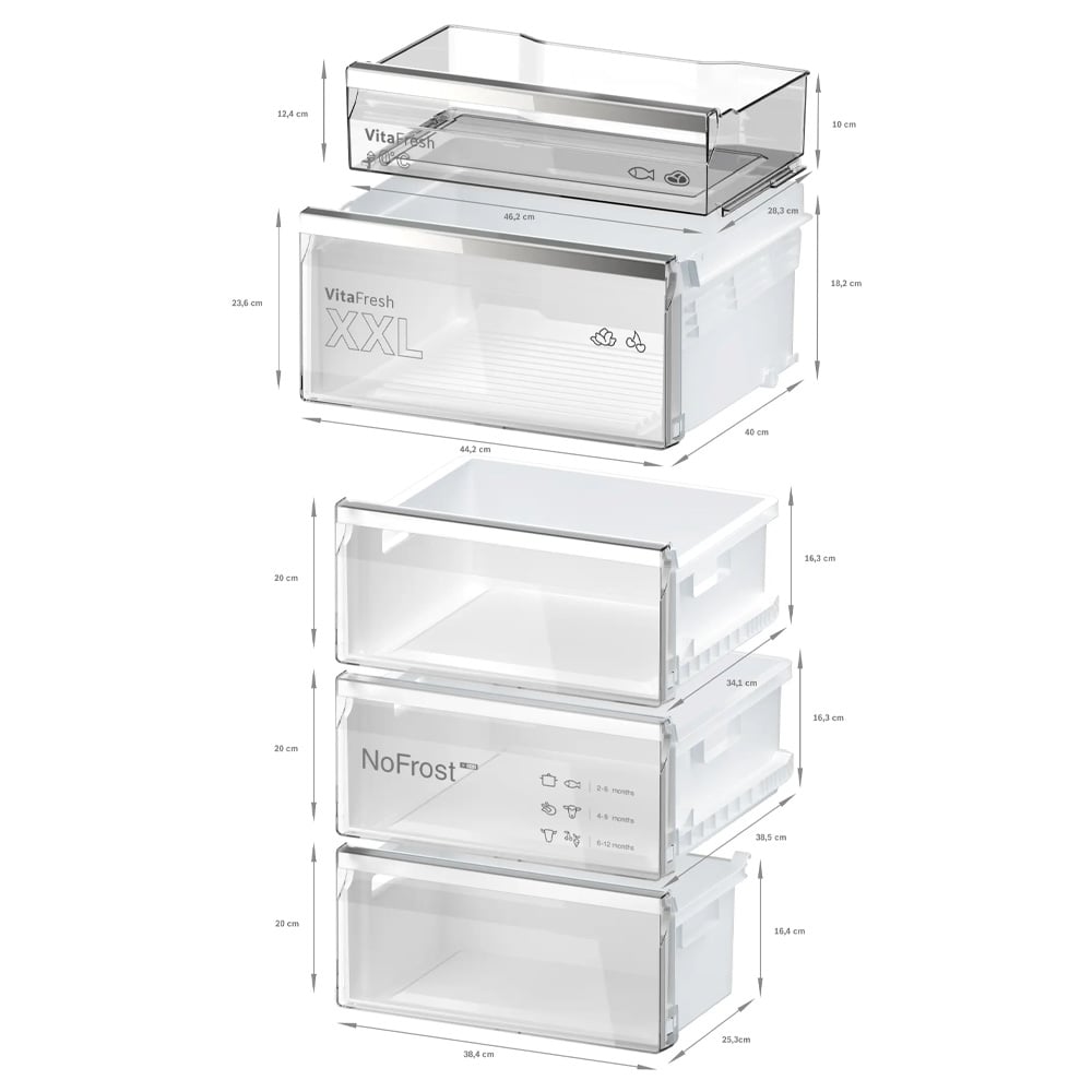 מקרר BOSCH KGN39LBCF עם מערכת Total no Frost ונפח 363 ליטר – תמונה 3