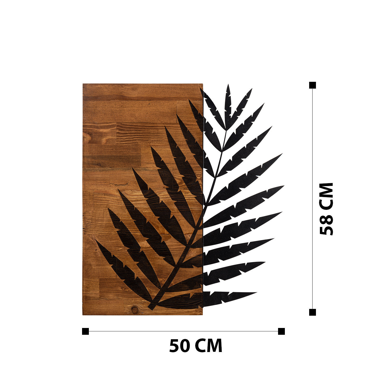 Leaf3 Metal Decor - אקססורי עץ לקיר - צבע שחור אגוז - משלוח חינם – תמונה 7