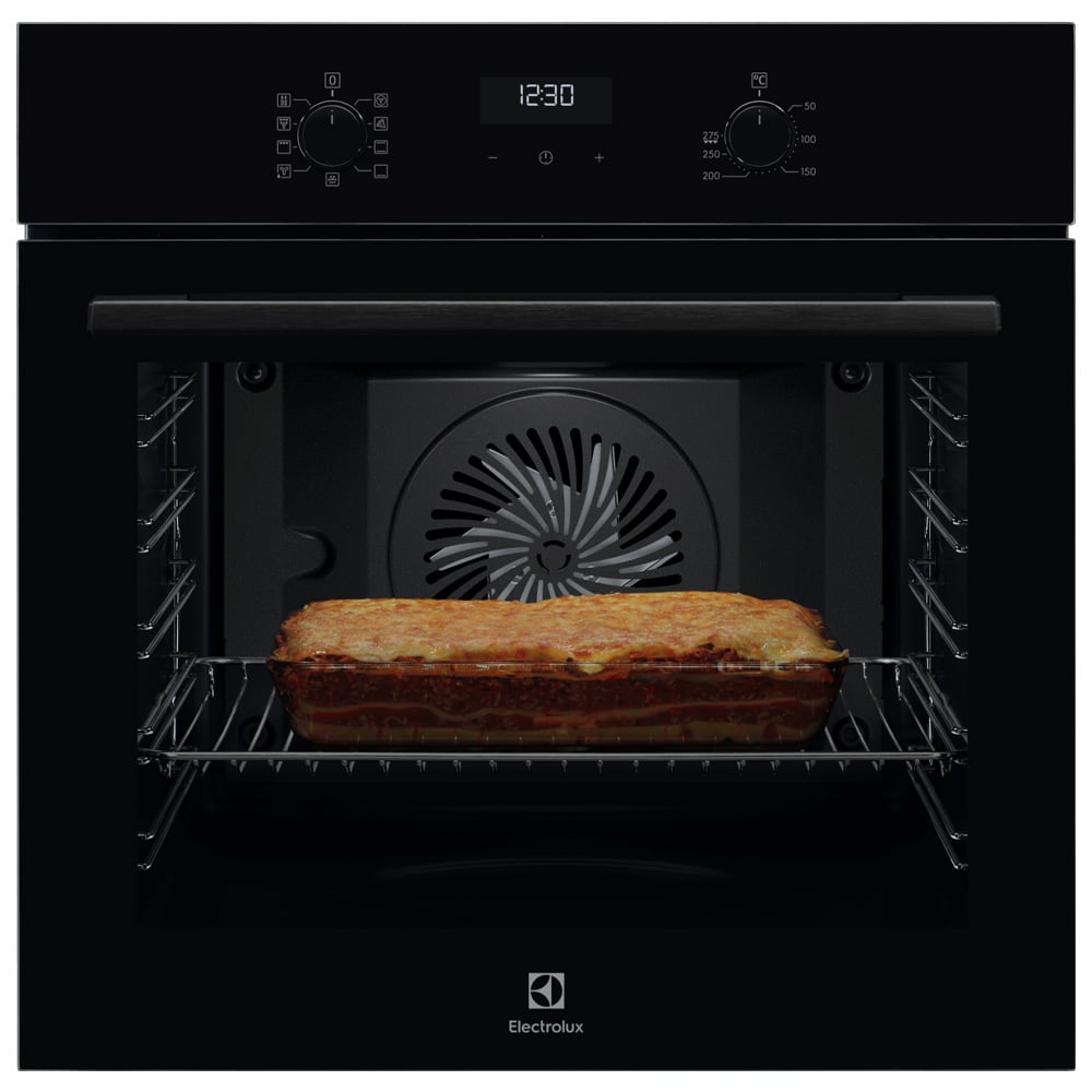 תנור אפייה בילד אין ELECTROLUX EOH6219K - 9 תוכניות ותבניות InfiSpace גדולות ב-20%