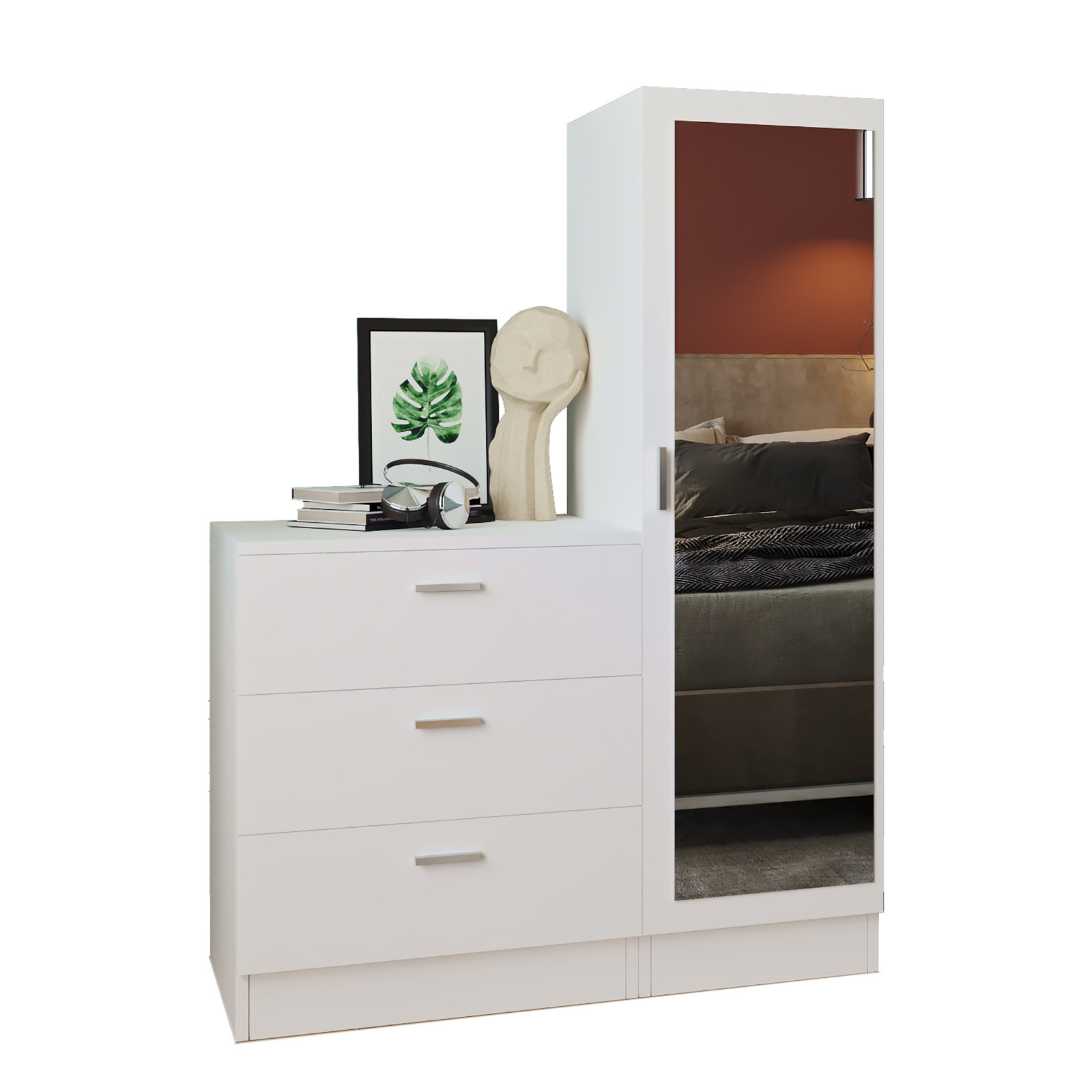 Gardo CC6-W – ארון רב תכליתי עם מראה ושידת מגירות – תמונה 2
