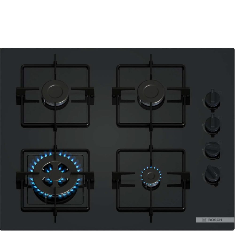 כיריים גז זכוכית BOSCH POH6B6K30Y - פיקוד צד נפרד עם כפתורי חרב