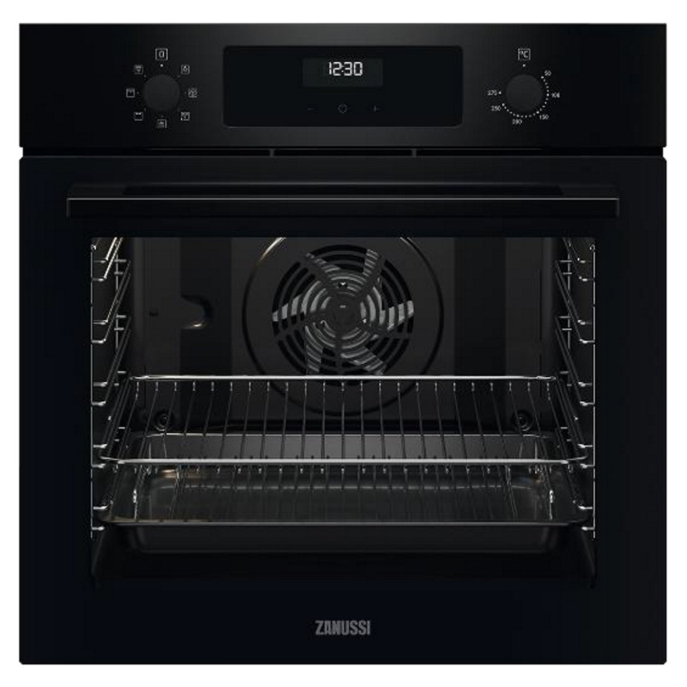 ZANUSSI ZOHCX3K2 תנור בילד אין עם מערכת טורבו ופיזור חום אחיד באפייה.