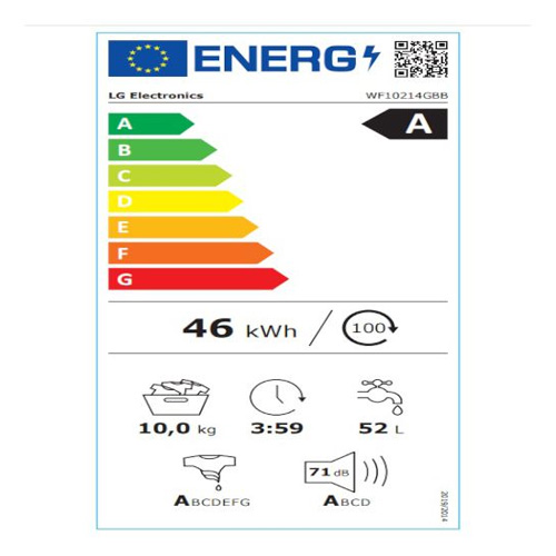 מכונת כביסה LG WF10214GBB עם קיבולת 10 ק"ג וטכנולוגיות מתקדמות – תמונה 3