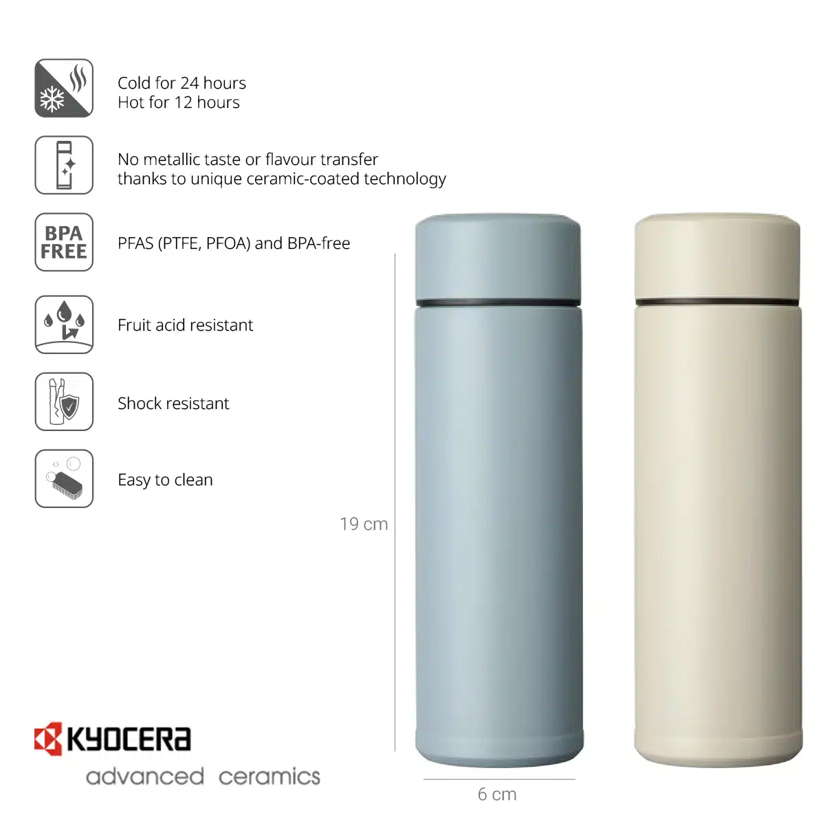 כוס תרמית קרמית Kyocera למזיגת משקאות חמים וקרים - New Horizon – תמונה 3