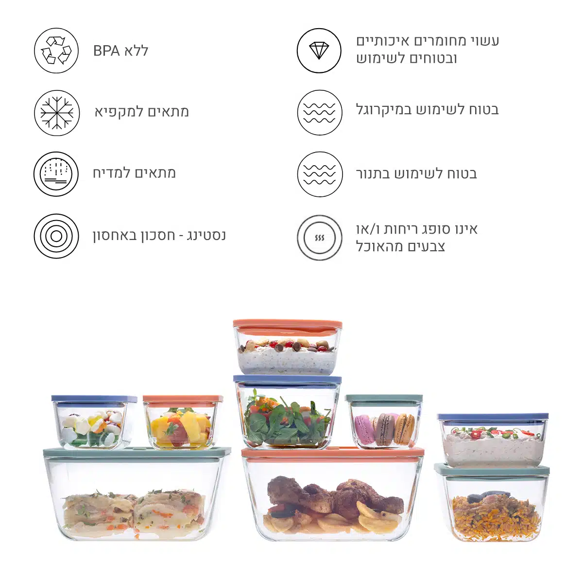 סט קופסאות זכוכית לאחסון מזון בוואקום Status - New Horizon – תמונה 8