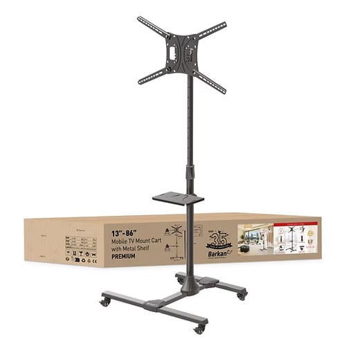 עגלה למסכי טלוויזיה BARKAN SW411H - תומכת 13-86 אינץ' ועד 56 ק"ג