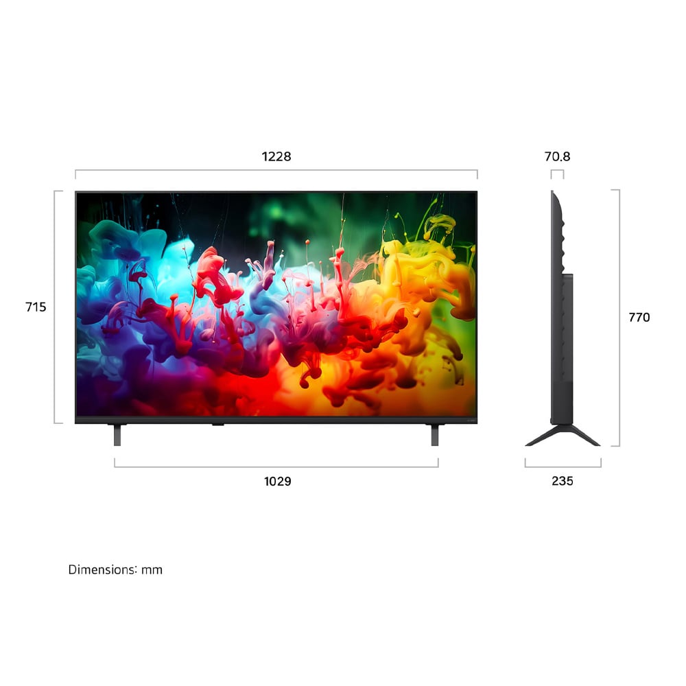 טלוויזיה חכמה 55 אינץ' LG 55QNED70B6T עם טכנולוגיית QNED MiniLED מהפכנית – תמונה 2