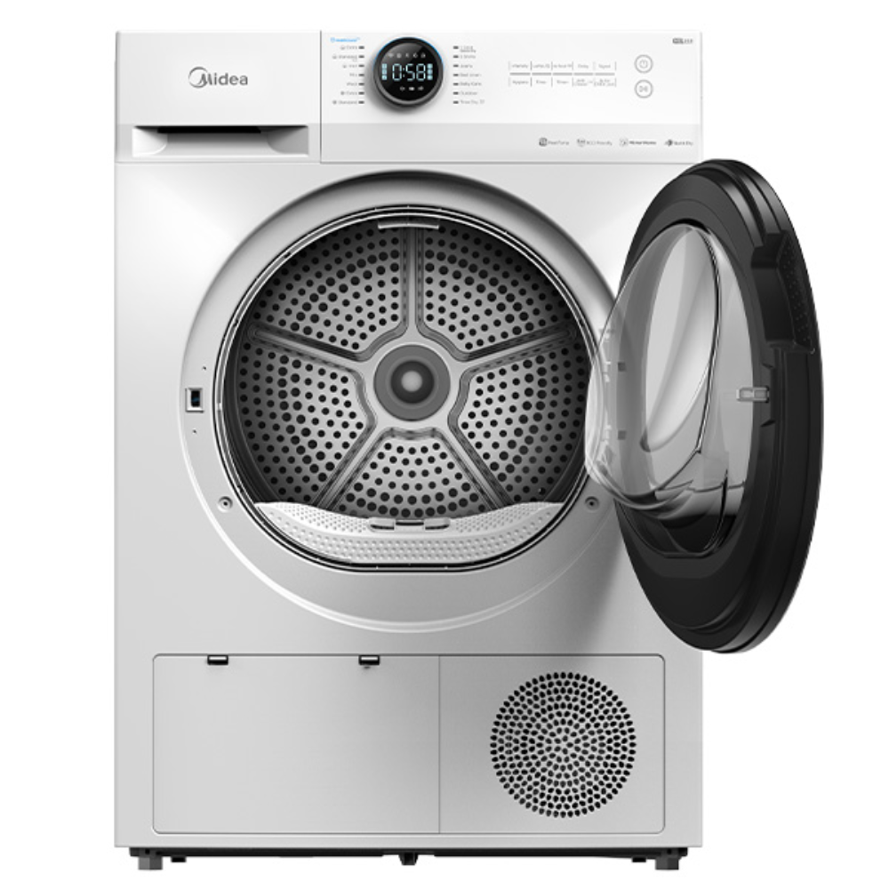 מייבש כביסה מבית MIDEA, קיבולת ענקית של 10 ק"ג ודגם מתקדם MDL100-CH03B/B07EW – תמונה 3