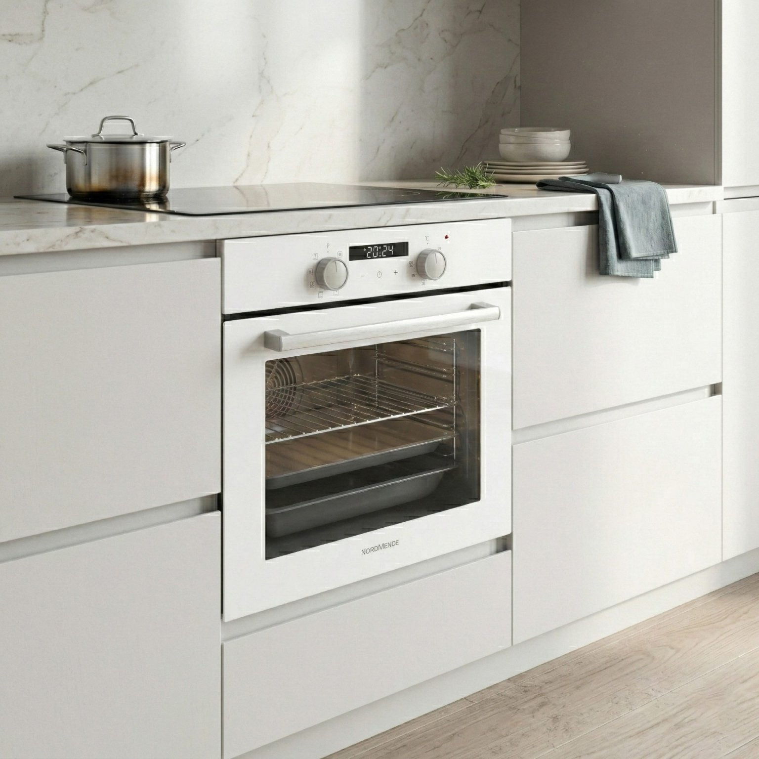 תנור בנוי דיגיטלי ND820W זכוכית לבנה נורמנדה normande – תמונה 5