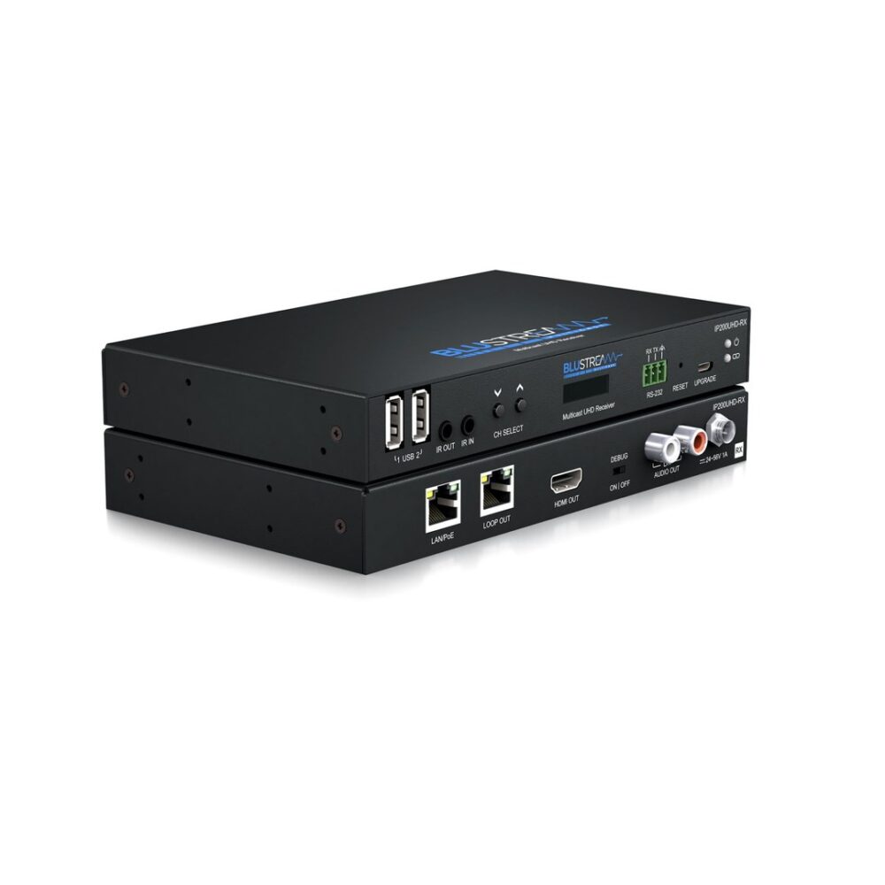 מקלט וידאו UHD Multicast על רשת 1Gb BLUSTREAM IP200UHD-RX