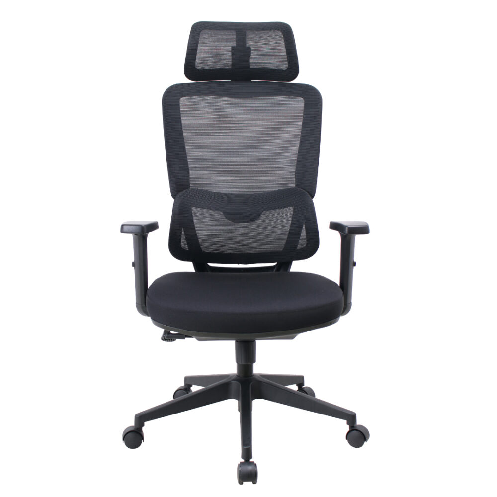 כיסא מנהל ארגונומי CARBON דגם ATHER עם גב רשת ומשענת ראש