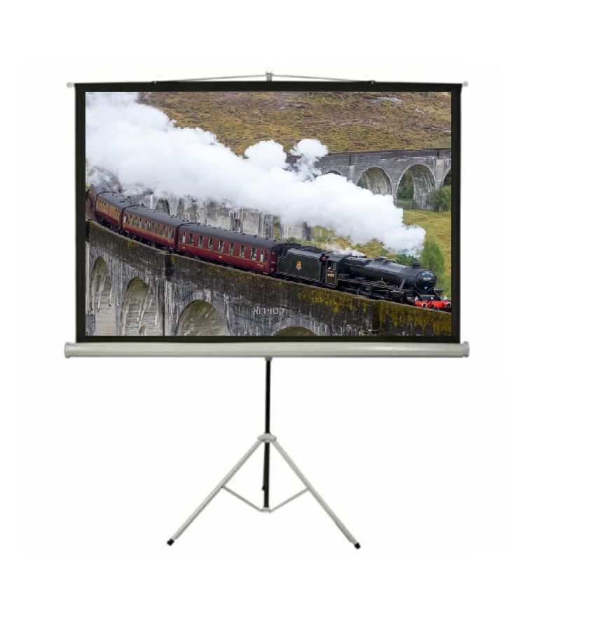 מסך הקרנה ריצפתי עם חצובה 152X152 מדגם AP152T