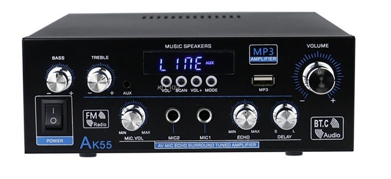 מגבר סטריאו עם כניסה אופטית ובלוטוס PURE SOUND AK55 PRO