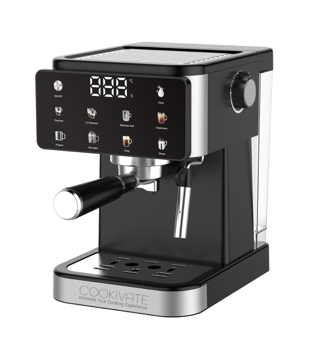 מכונת אספרסו COOKIVATE דגם CAFEZZA עם משאבת ULKA איטלקית 1450W 9 ב-1