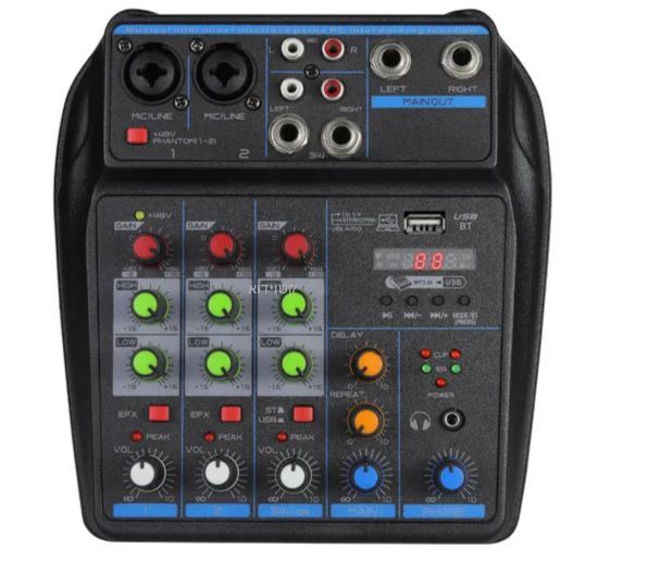 מיקסר 4 ערוצים PURE SOUND עם חיבור Bluetooth